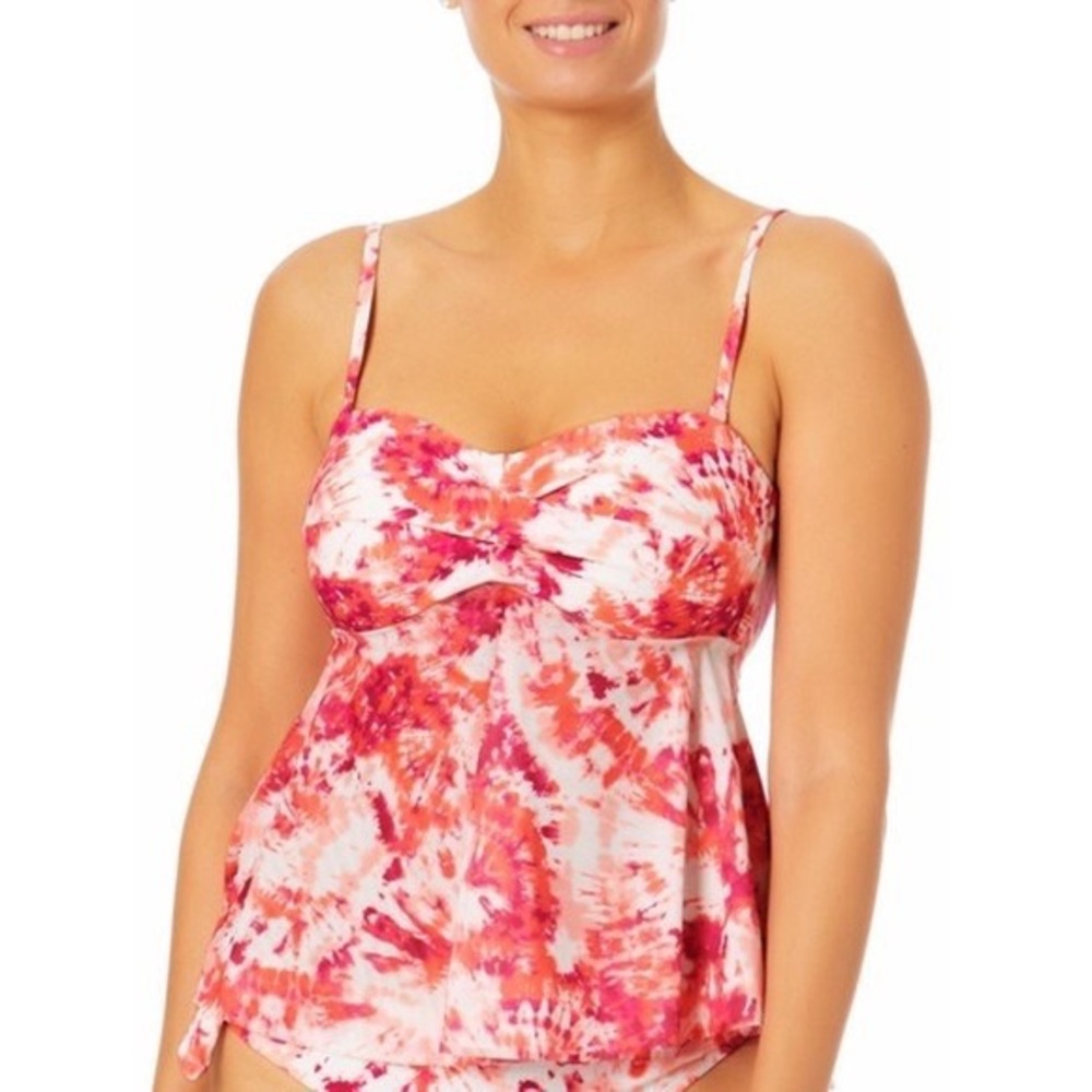 Time & Tru Paint Splatter Tie-Dye Tankini Separate